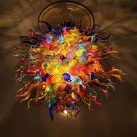 Spanish Multicolor Chandelier Pendant Lamps Style Hanging DIY Hand Blown Glass Chandeliers and Suspensions for House Decor2950