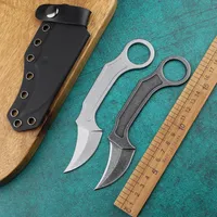Karambit Fixed Blade Hunting Knife Real Fixed Blade Combat Knife kydex Sheath Sheath Tactical Survival Tool241J