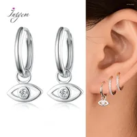 Hoop Earrings Fashion Creative Eye Shape Earring 925 Sterling Silver Zircon Pendant Ear Jewelry For Women Men Gifts Wholesale