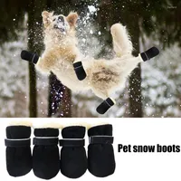 Dog Apparel Puppy Snow Boots Adjustable Winter Warm Comfortable Soft Soled Shoes Waterproof And Non-Slip Booties For Outdoor