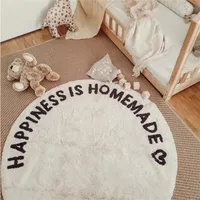 Teppiche nordische Buchstabe runde Matte für Kinder Babyspiel Teppich Heimatboden Nachtte Pad Teppich Badezimmer Portier ordentlich ästhetische Dekor
