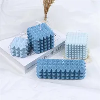 Craft Tools Cuboid Cone Silicone Candle Mold DIY Rectangle Aroma Bubble Square Soap 3D Stereo Decor Plaster Supplies Crystal Cinna289F