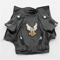 Glorious Eagle Pattern Dog Coat PU Leather Jacket Soft Waterproof Outdoor Puppy Outerwear Fashion Clothes For Small PetXXS-XXL Y258b
