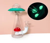 Home Garden colorful UFO shape Water Pipes glass bongs oil rig silicone bong smoking Hookahs dab rigs 14mm Bowl3340223