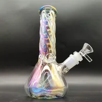 2023 Heady Bong Glass 20CM 8 Inch Clear Twisted Felix Rainbow Color &Clear Hookah Water Pipe Bong Glass Bongs 14mm Bowl Down stem