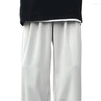 Mäns jeans pantalones informales de pierna ancha para hombre ropa calle färg liso harajuku holgados moda coreana verano