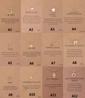 12 Stile Neuankoge doundierte Halskette mit Geschenkkarte Elefant Perlen Liebesflügel Kreuzkreis Zodiac Sign Anhänger für Frauen Mode J4113811