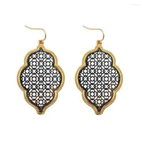 Dangle Earrings Two Tone Filigree For Women Boutique Statement Moroccan Fashion Jewelry