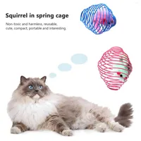 Cat Toys 3pcs Pets Hollow Mice Toy Mini Caged Mouse Kitten Interactive Rat Funny Random Color Cute Gifts Pet Supplies