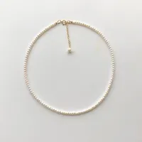 Beaded Necklaces Natural freshwater pearl Irregular small pearl Clavicle chain sleek minimalist wild 925 sterling silver clasp Necklace 230321