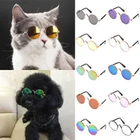 Cat Costumes Small Dogs Cat Sunglasses Decoration Cool Pet Fashion Round Glasses Eye Protection Accessories Puppy Pet Photography Props AA230321