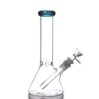 Cheapest 14mm Female Coloful Glass Bong Beaker Water Pipes Pyrex Hookah Oil Rigs Smoking Bongs Thick Heady Recycler Rig with Downstem Bowl Wholesale