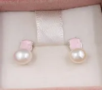 Bear Mini Color Earrings Stud In Silver With Rose Quartite And Pearl Bear Jewelry 925 Sterling Andy Jewel 9154336904657461