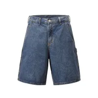 Vintage Washed Sashes Blue Jeans Shorts Men's Summer Wide Leg Streetwear Baggy Cargos Oversized Denim Short