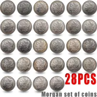 28pcs usa1887-1921 Copy munten Morgan Coin Plating Silver Art Collection2850