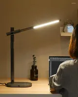 Table Lamps USB Port Charge Modern LED Desk Lamp With QI Wireless Phone 5 Color Temperature 6 Level Brightness Office Work Light
