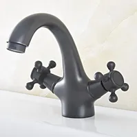Bathroom Sink Faucets Oil Rubbed Bronze Faucet Basin Mixer Tap Double Cross Head Handle Single Hole And Cold Water Nsf824