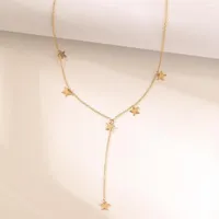 Choker Trendy Female Pendant Star Link Chain Necklace For Women Metal Jewelry Accessory Girl Gift Party Wholesale