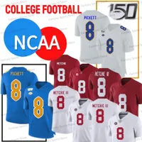 NCAA 8 John Kenny Pickett Metchie III Jersey Alabama Crimson White Blue Blue NCAA College Maglie da calcio Mens Cucite 150 °