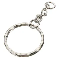 Whole Car key Ring 50Pcs Keyring Blanks 55mm Silver Tone Keychain Top Quality Fob Split Rings 4 Link Chain Travel Buckle310r
