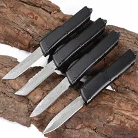 High End UT AUTO Tactical Knife Damascus Steel Blade CNC 6061-T6 Handle EDC Pocket Knife Gift Knives with Nylon Bag296Z
