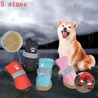 Dog Apparel 5 Sizes Outdoor Anti-Slip Pet Rainshoes Rain Snow Shoes For Small Cat Waterproof Boots 4pcs set300v