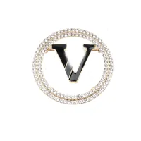 Designer Brooch Brand Letters Brooches Pin Luxury Crystal Rhinestone Pearl for Famous Wedding Party Jewerlry Accessories Gift