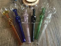wholesale new Skull Glass Oil Burners Thick colorful Glass Pipe for Smoking high quality handle tobacco pipes free shipping