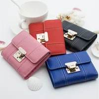 Women wallet Standard Wallets Soft cowhide billfold Zero purse Small Monochromatic Card bag Whole Short WT0122554