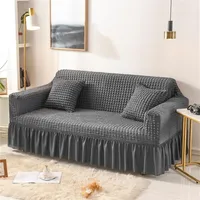 Solid Color Elastic Sofa Cover For Living Room Printed Plaid Stretch Sectional Slipcovers Sofa Couch Cover L shape 1-4-Seater 2012321C