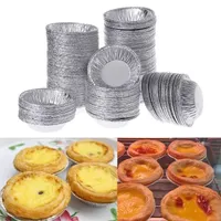 250 Pcs lot Disposable Aluminum Foil Cups Baking Bake Muffin Cupcake Tin Mold Round Egg Tart Tins