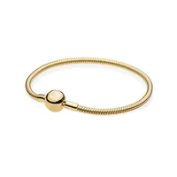 Luxury Fashion 18K Rose gold Bracelets Original box for Pandora sytle charm beads 925 Silver snake Chain Bracelet Women jewelry238Q