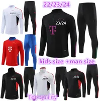 22 23 24 Bayern Long Sleeve Adult Tracksuit Kids Jacket Jacket Surverement 2022 2023 2024 Sane Lewandowski Gnabry Muller Kimmich Bootball Suild Suit