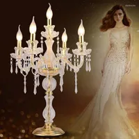 Table Lamps Modern Led Lamp Home Decoration Candle Holders Light Reading Desk Crystal Candlestick Wedding Bedside