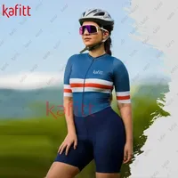 Racing Sets Kafiwomen's Outdoor Team Jersey Cycling Navy Blue Short Sleeve Tights Women's Jumpsuit Unisex Suit Summer