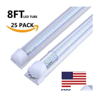 Led Tubes T8 Shop Light Integrated Double Row Tube 4Ft 28W 8Ft 72W Lamp Bb 8 Foot Garage Warehouse Lighting Drop Delivery Lights Bbs Dhsfi