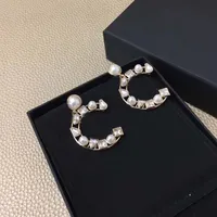 2022 Top quality Charm dangle drop earring with crystal and pearl beads for women wedding jewelry gift have box stamp PS7053291A