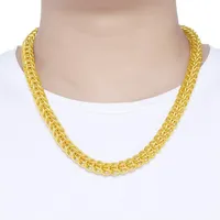 Hip Hop Thick Chain 18k Yellow Gold Filled Cool Mens Necklace Heavy Chain Gift Chunky Jewelry 60cm Long295Q