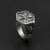 Vintage Viking Arrow Ring Punk 316L Stainless Steel Compass Men Fashion Hip Hop Hippie Jewelry Drop Store Cluster Rings213T