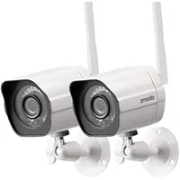 Système de caméra de sécurité sans fil extérieur, 2 packs 1080p Cameras IP WiFi Full HD avec vision nocturne, plug-in, compatible avec Alexa