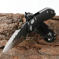 Stitch Auto Tactical Folding Knife D2 Satin Blade T6061 Aluminum Handle Outdoor EDC Pocket Knives Gear156P