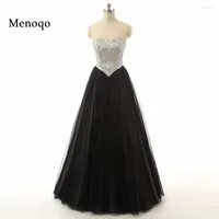 Party Dresses 2023 Custom Made Black And White Sweetheart Evening Dress High Quality Elegant Sexy A Line Beaded Long Prom Real Pos