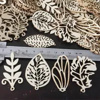 Event & Party Festival Supplies Wooden Pieces Accessories Leaf Plant for Crafts Diy Home Garden Decorations Wood Engrave Arts Hanging Ornaments Kids Draw