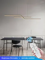 Chandeliers Modern Minimalist Restaurant LED Chandelier Nordic Creative Home Long Table Lamp Bar Office Black Indoor Lighting