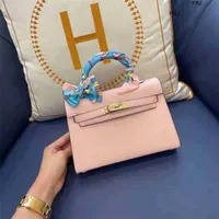 Designer Kellyss Bags Kellies Handbags Herms Outlet Flower Palm Print 22cm One Shoulder Versatile Style Luxuryss Designerss Have Logo Frj