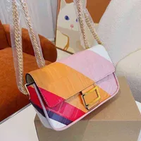 Fbag Color Flip Baguette Women Shoulder Bags Handbag Leather Designer Brand Crossbody Female Three-dimensional Printing Purses 220415