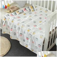 Blankets Swaddling New 6 Layer Genuine Baby Blanket Swaddle 100 Cotton 80X Envelope Wrap Newborn Super Soft Kids Bedding Diaper Lt Dhql6
