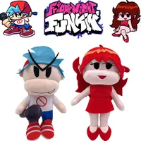 2pcs Set Game Friday Night Funkin Plushies Figures Boyfriend Girlfriend Plush Toys Stuffed Characters Soft Dolls Fans Kids Gift H1204W