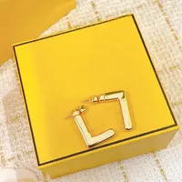 2022 Luxury Gold Earrings For Women Designer Hoop Earring Ear Studs Pendants Womens Jewelry Fashion Letter f Earring Wedding Gift 269d