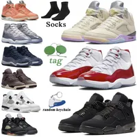 2023 CHERRY 4S 5S 11S Basketball Shoes para hombre Jumpman Militares Militares Red Red Canvas Cool Grey A Ma Maniere Sail Off Noir Sports Sports Trainer Trainer Zapatos